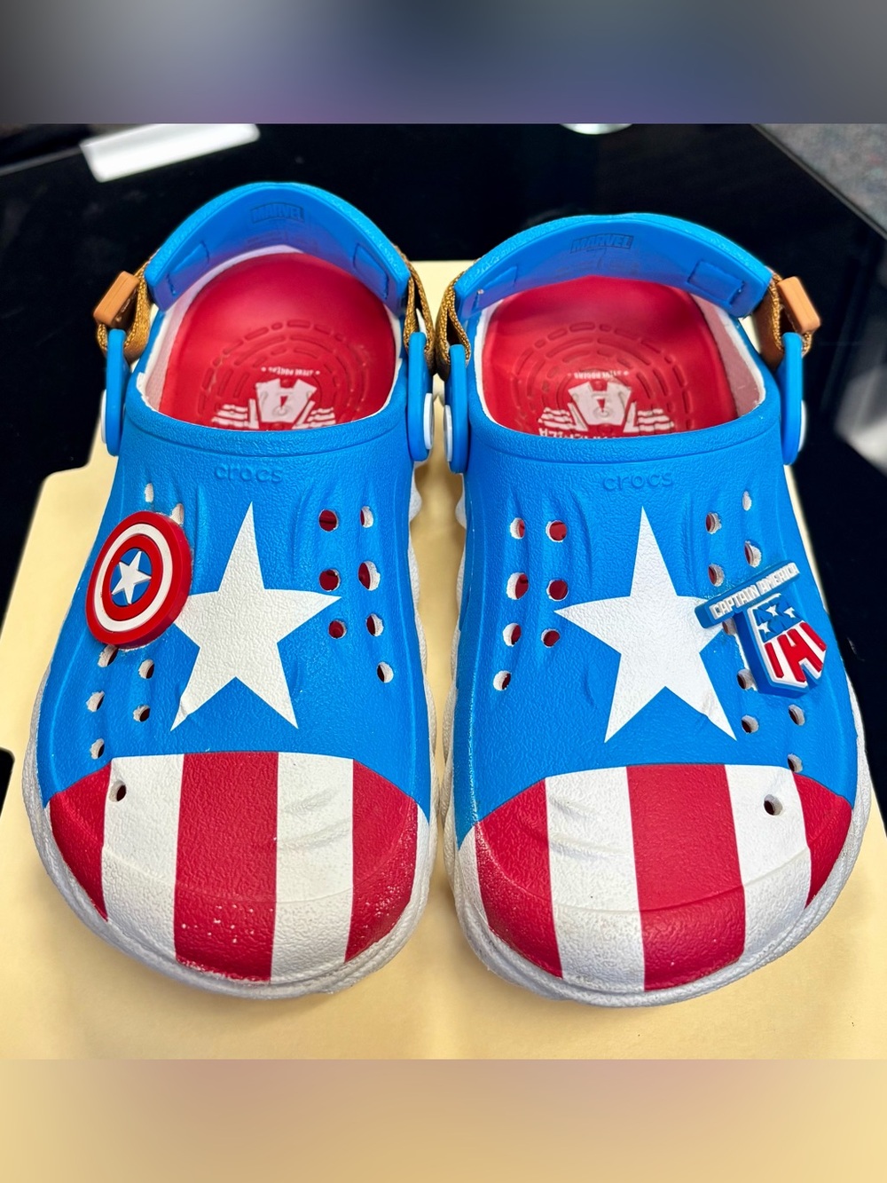 CROCS Kids Captain America Blue, Red & White